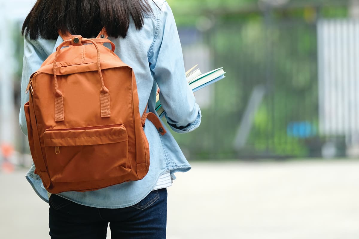 woman with backpack